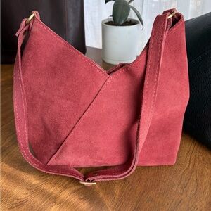 Elegant Red Suede Women's Bag